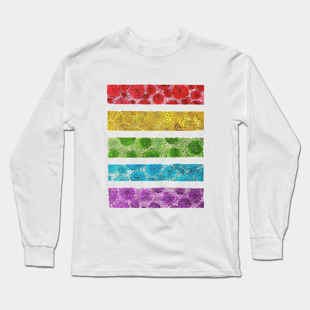 Rainbow Watercolor Geodes by Skye Rain Art Long Sleeve T-Shirt by Skye Rain Art